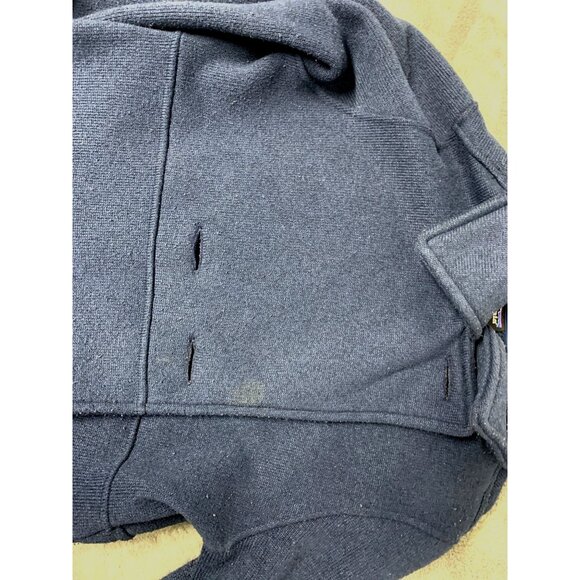 Patagonia Women's Med Navy Blue Double Breasted lined Jacket Cozy Warm Casual - Picture 15 of 15